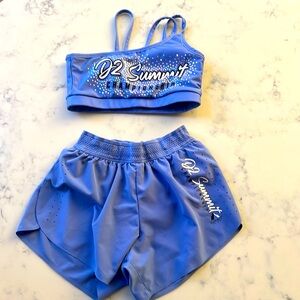 Two piece D2 Summit Championship cheer/tumble outfit. Size Adult XS.